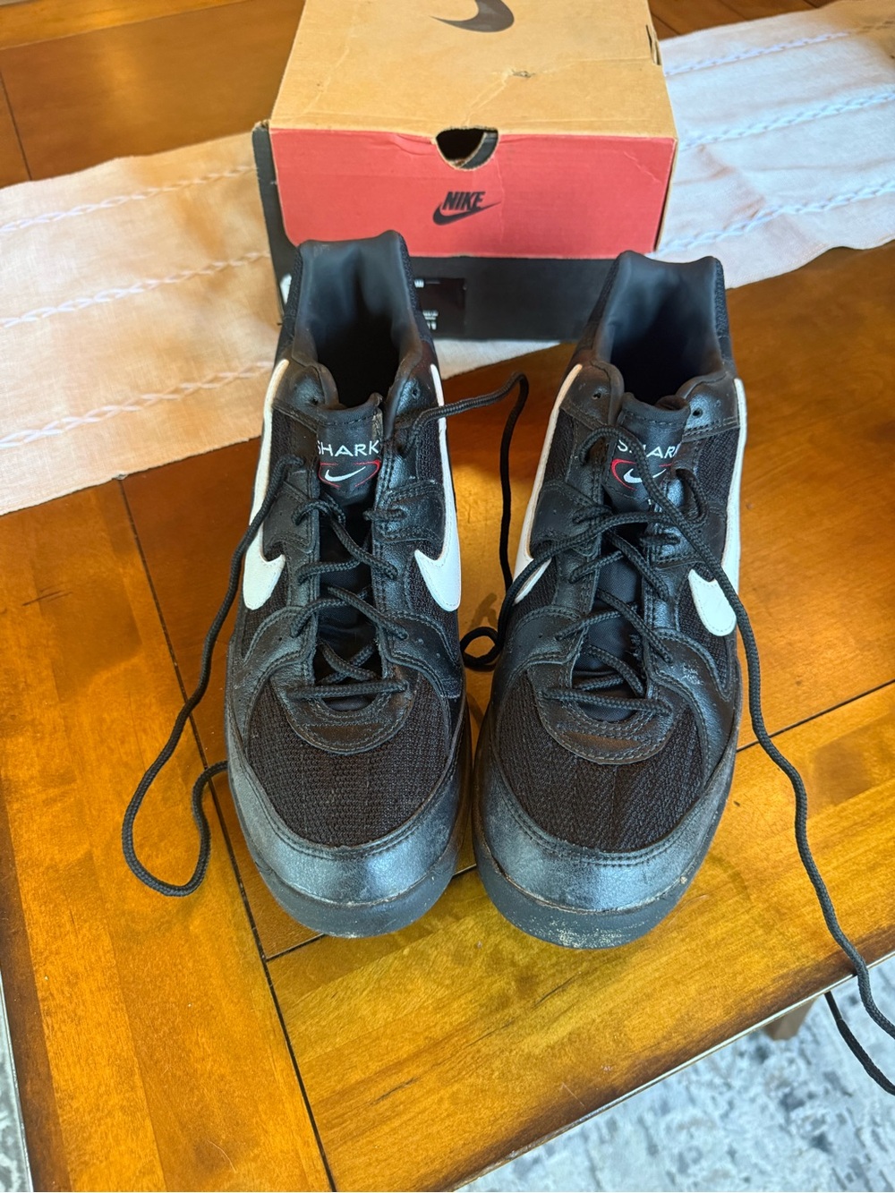 Vintage Nike Land Shark III Football Cleats Size 12. Made in 1998